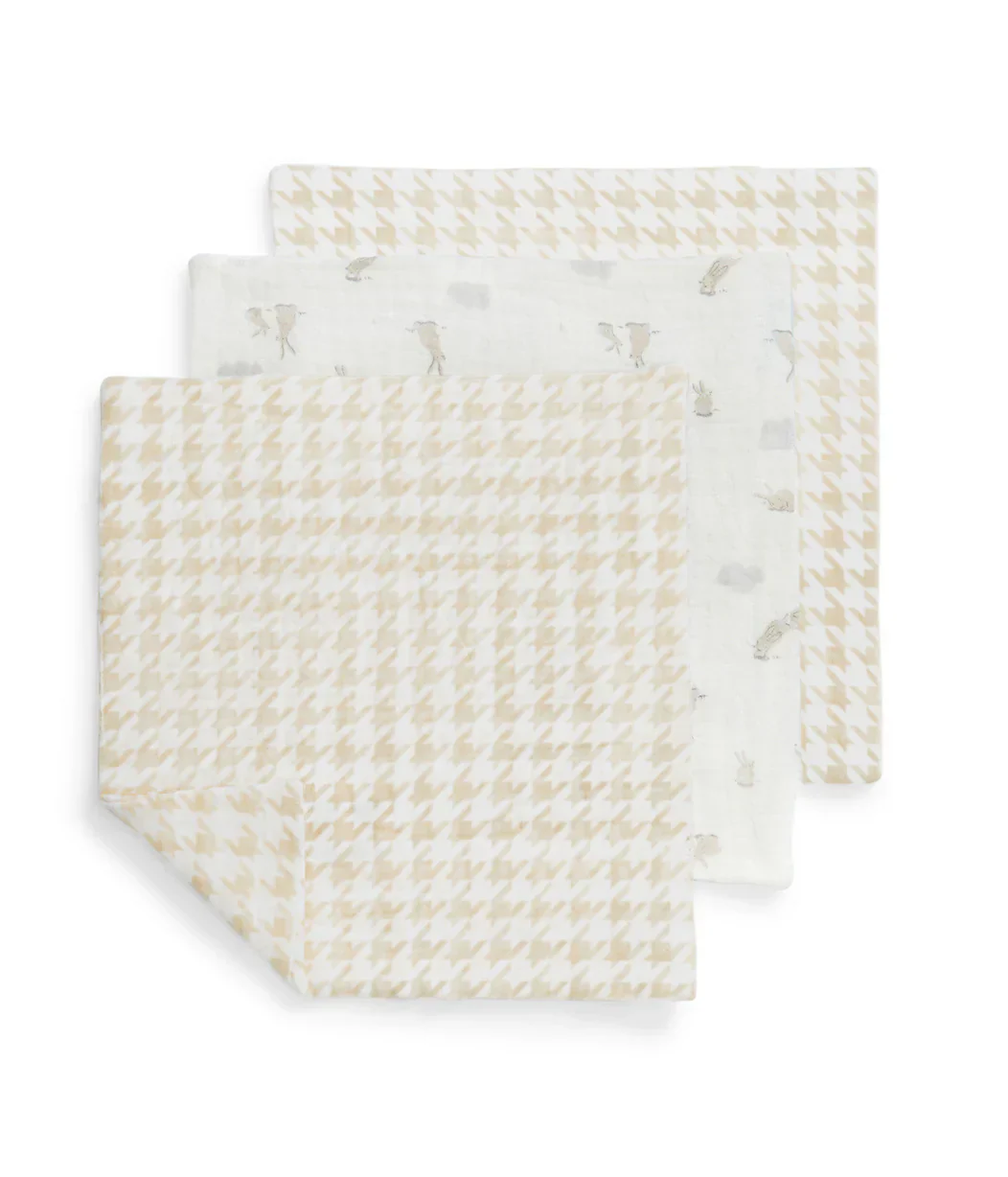 Baby Bath Bundle | Hooded Towel, Wash Cloth | Houndstooth - Image 3