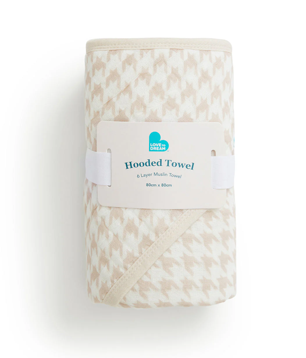 Baby Bath Bundle | Hooded Towel, Wash Cloth | Houndstooth - Image 5