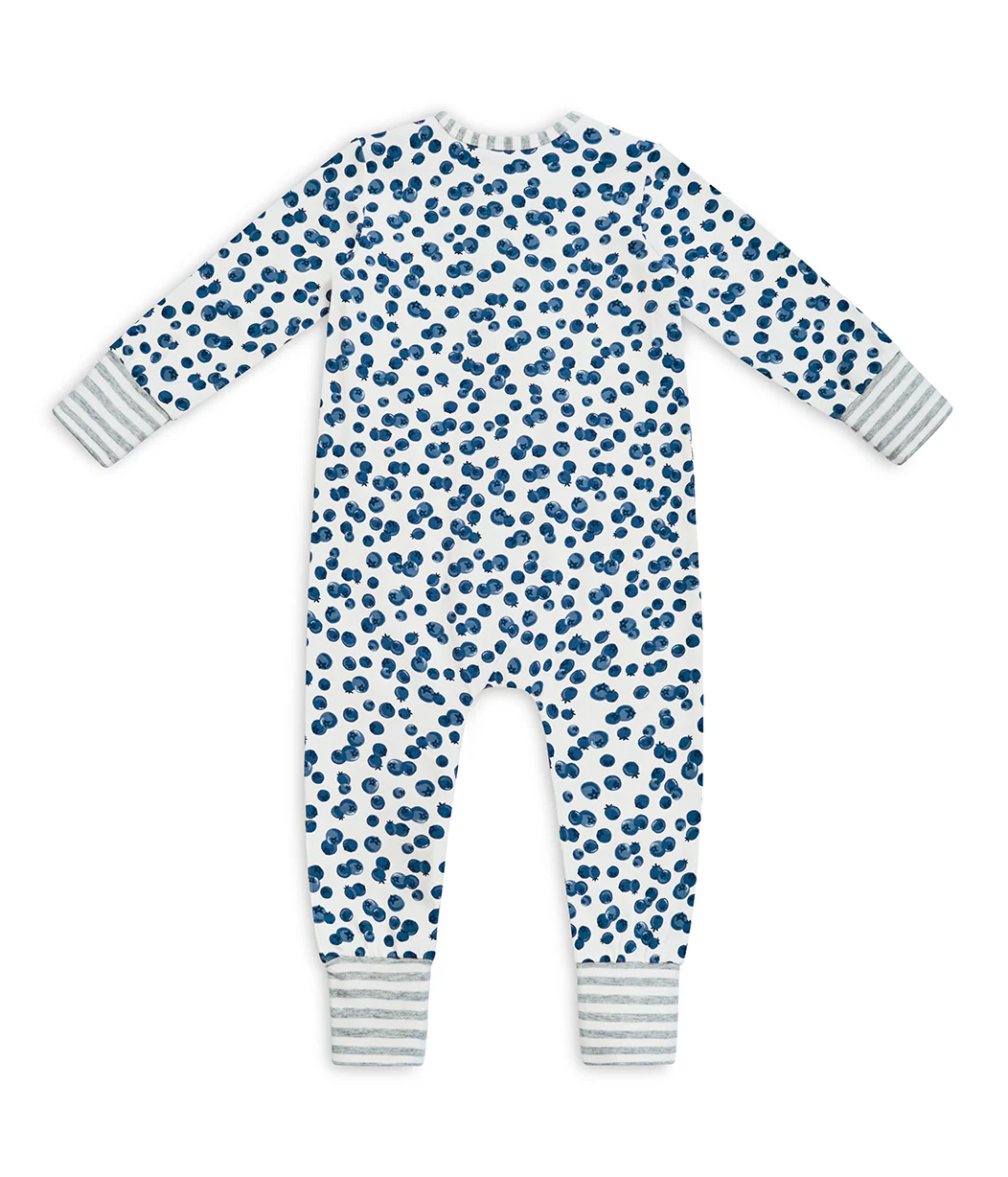Footless Romper Cotton Denim Blueberries - Image 6