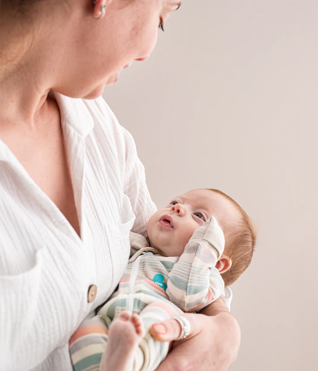 Footless Romper Merino Wool Olive Stripe - Image 4