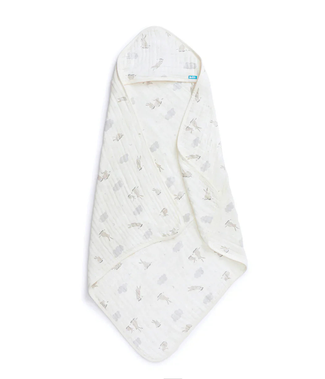 Newborn Starter Gift Bundle | Swaddle Up, Towel, Wash Cloth, Burp Cloths, Bibs | Cloud Bunnies - Image 3