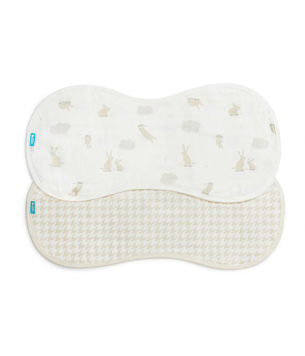 Newborn Ultimate Starter Bundle | Swaddle Up x2, Towel x2, Wash Cloth, Burp Cloths, Bibs | Houndstooth - Image 8