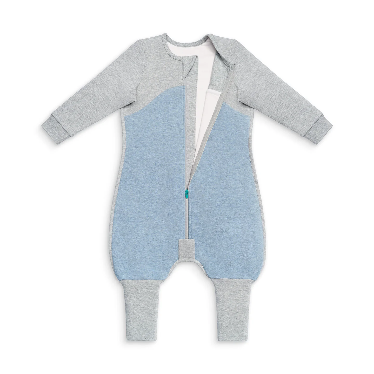 Sleep Suit Long Sleeve 1.0 TOG Organic Cotton Dusty Blue - Image 6
