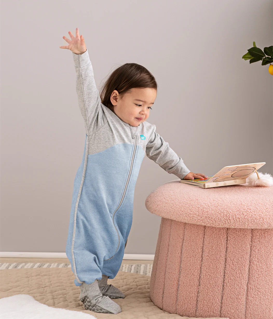 Sleep Suit Long Sleeve 1.0 TOG Organic Cotton Dusty Blue - Image 7