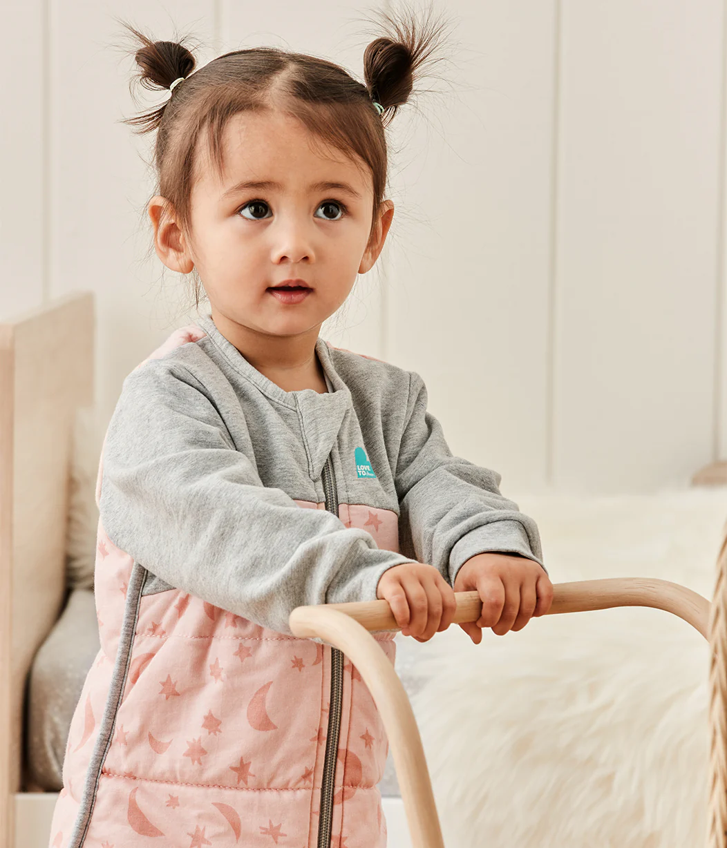 Sleep Suit Long Sleeve 2.5 TOG Cotton Pink Moonlight - Image 4