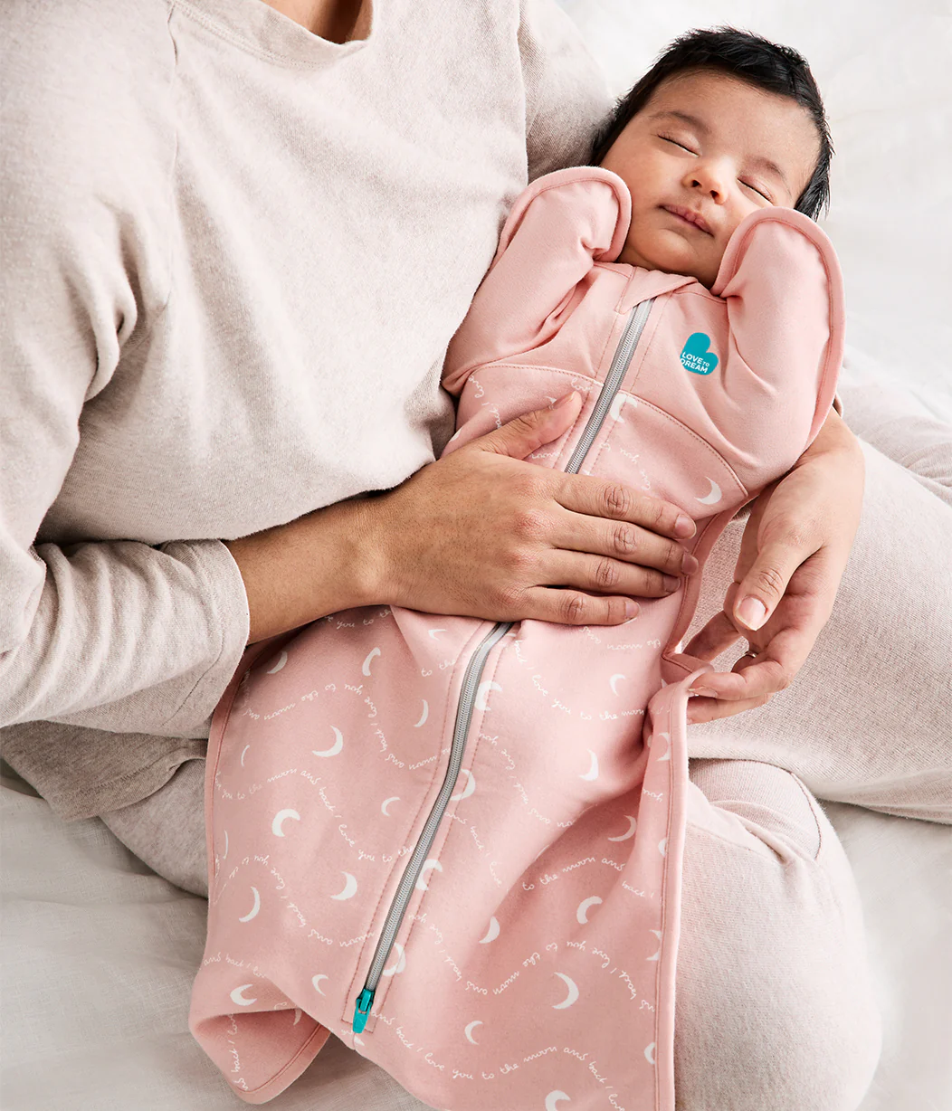 Swaddle Up™ 1.5 TOG Cotton Dusty Pink Moon and Back - Image 4