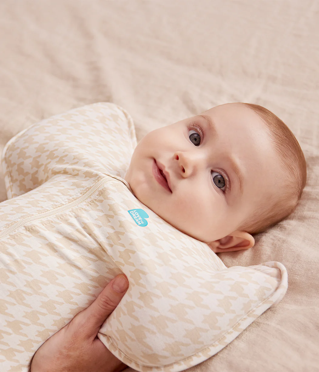 Swaddle Up™ 1.0 TOG Cotton Tan Houndstooth - Image 7