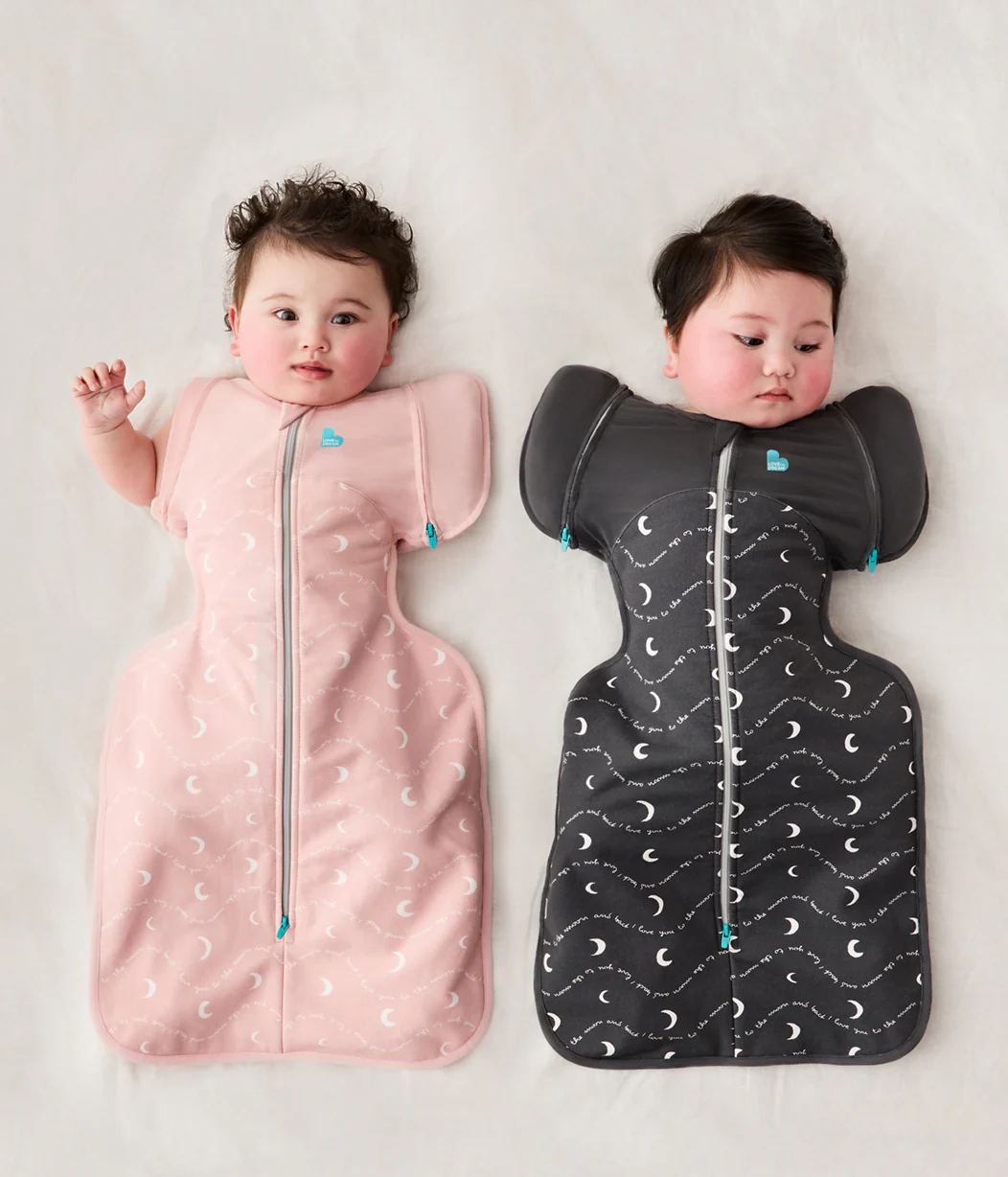 Swaddle Up™ Transition Bag 1.5 TOG Cotton Dusty Pink Moon and Back - Image 4