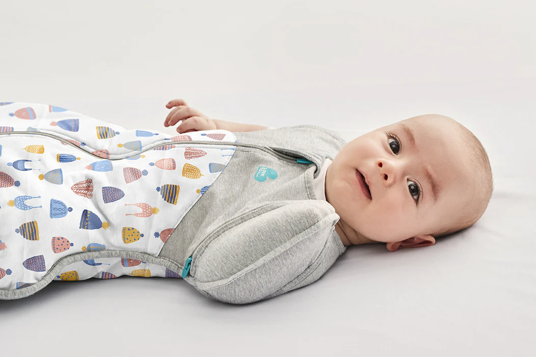 Swaddle Up™ Transition Bag 2.5 TOG Cotton White Happy Hats - Image 5