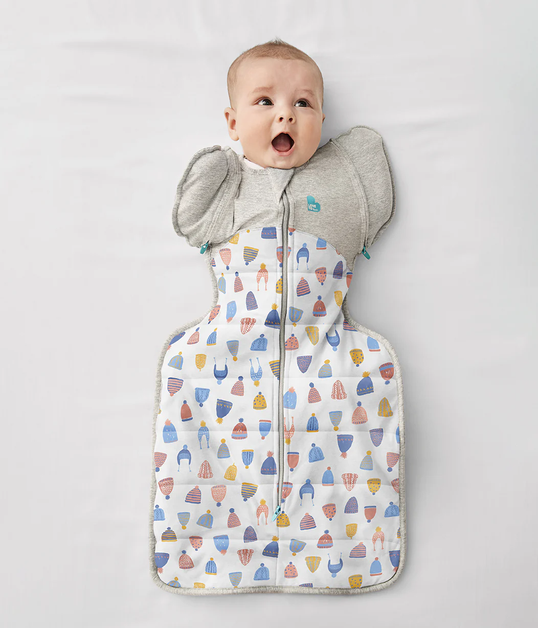 Swaddle Up™ Transition Bag 2.5 TOG Cotton White Happy Hats - Image 6